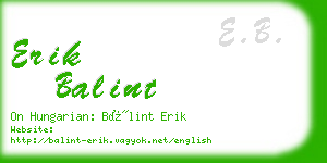 erik balint business card